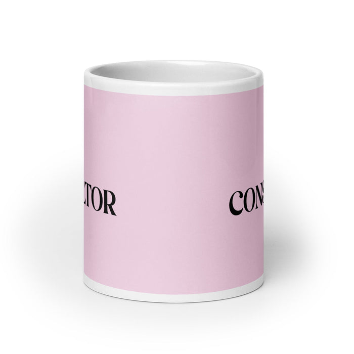 El Consultor The Consultant Funny Home Office Work Coffee Mug Mexican Spanish Pride Gift White Glossy Cup Light Pink Card Mug Mexicada