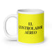 El Controlador Aéreo The Air Traffic Controller Funny Home Office Work Coffee Mug Mexican Spanish Pride Gift White Glossy Cup Yellow Card Mug Mexicada