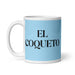 El Coqueto The Flirt Funny Home Office Work Coffee Mug Mexican Spanish Pride Gift White Glossy Cup Sky Blue Card Mug Mexicada