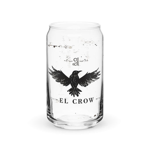 El Crow Exclusive Art Piece Can-Shaped Glass Home Office Work Mexican Spanish Pride Gift Cup One-Of-A-Kind Calligraphy Glass | E1 Mexicada 16 oz (No Lid No Straw)