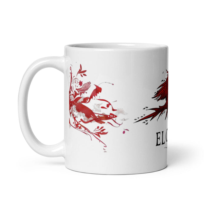 El Crow Exclusive Art Piece Home Office Work Coffee Mug Mexican Spanish Pride Gift Cup One-Of-A-Kind Calligraphy White Glossy Mug | E15 Mexicada