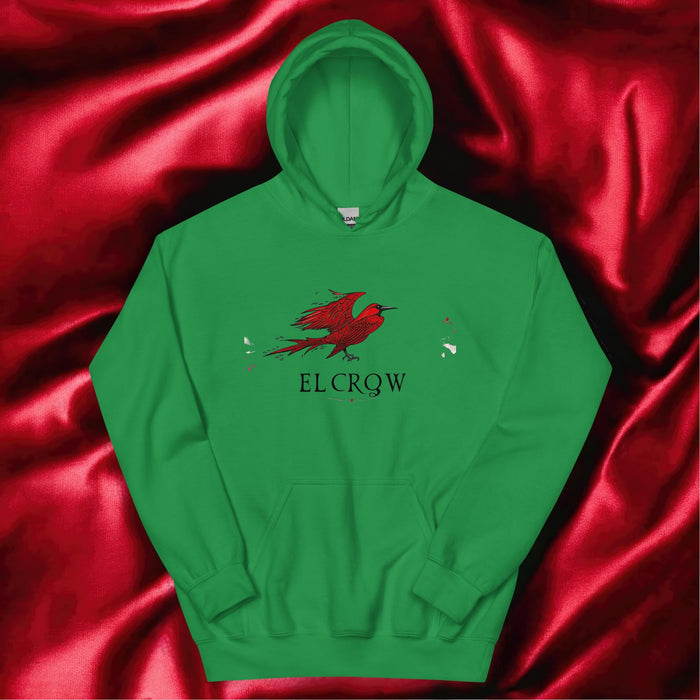 El Crow Exclusive Art Piece Home Office Work Mexican Spanish Pride Gift One-Of-A-Kind Unisex Hoodie | E15 Mexicada Irish Green / S