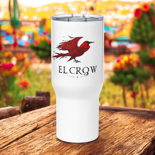 El Crow Exclusive Art Piece Travel Mug With Handle For Water, Iced Tee Or Coffee | Funny Cute Gift Idea Home Office Work | Mexican Spanish Pride | E15 Mexicada 25 oz