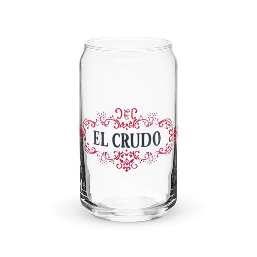 El Crudo Exclusive Art Piece Can-Shaped Glass Home Office Work Mexican Spanish Pride Gift Cup One-Of-A-Kind Calligraphy Glass | E1 Mexicada 16 oz (No Lid No Straw)