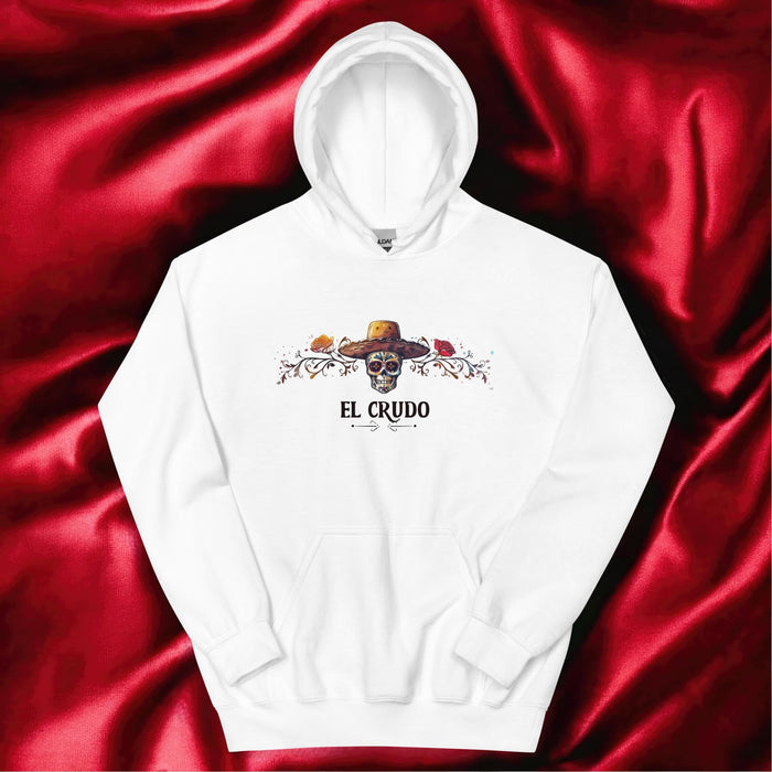 El Crudo Exclusive Art Piece Home Office Work Mexican Spanish Pride Gift One-Of-A-Kind Unisex Hoodie | E10 Mexicada White / S