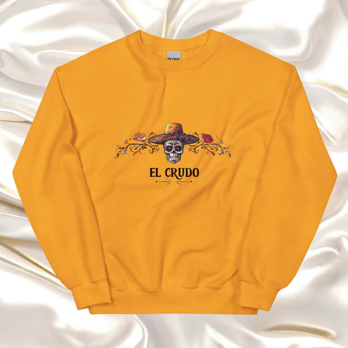 El Crudo Exclusive Art Piece Home Office Work Mexican Spanish Pride Gift One-Of-A-Kind Unisex Sweatshirt | E10 Mexicada Gold / S