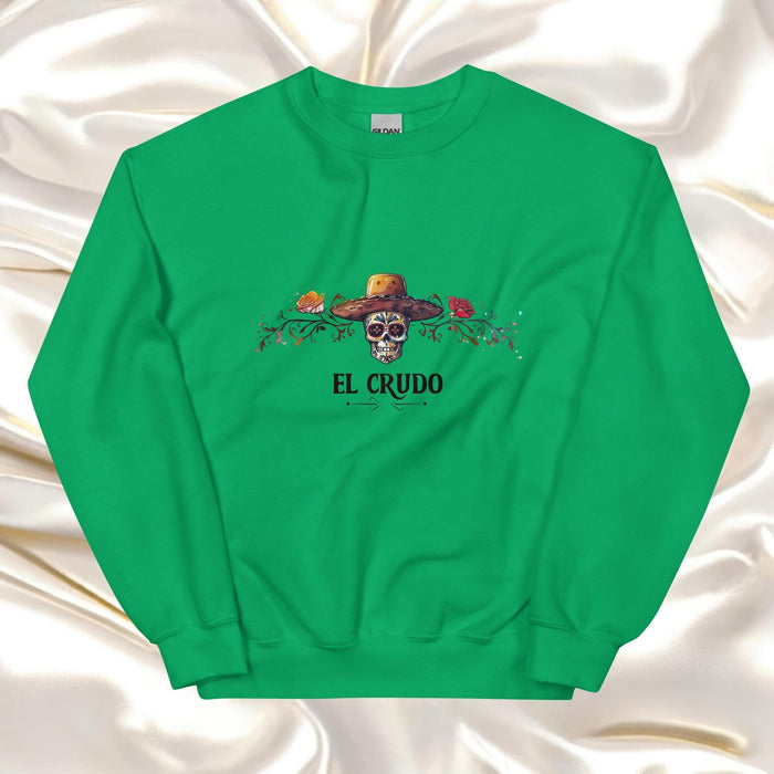 El Crudo Exclusive Art Piece Home Office Work Mexican Spanish Pride Gift One-Of-A-Kind Unisex Sweatshirt | E10 Mexicada Irish Green / S