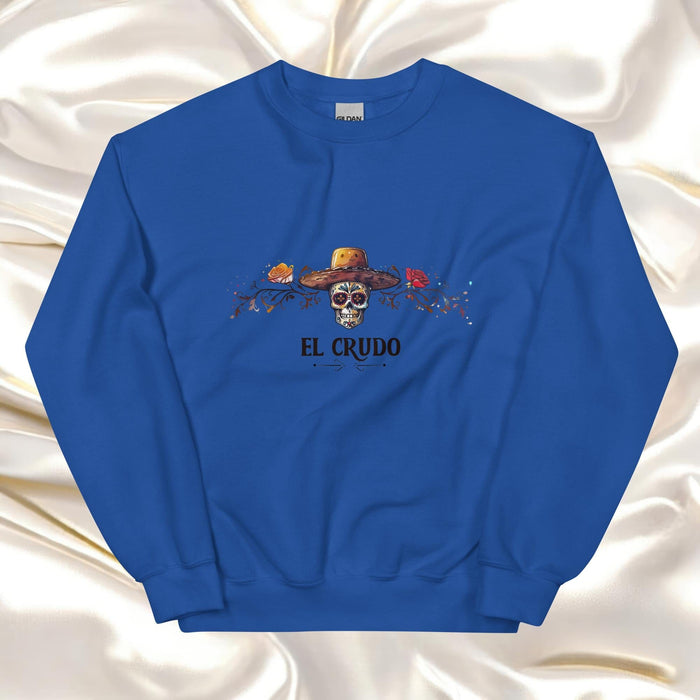 El Crudo Exclusive Art Piece Home Office Work Mexican Spanish Pride Gift One-Of-A-Kind Unisex Sweatshirt | E10 Mexicada Royal / S