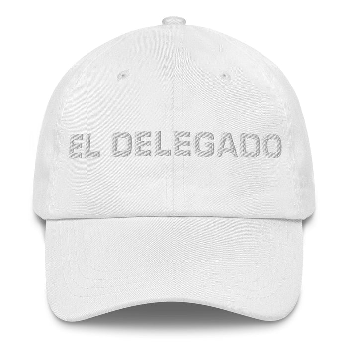 El Delegado The Delegate Mexican Spanish Pride Gift Regalo Dad Hat Mexicada White
