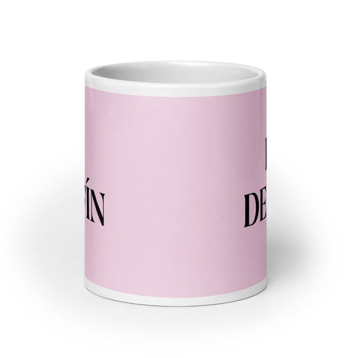 El Delfín The Dolphin Funny Home Office Work Coffee Mug Mexican Spanish Pride Gift White Glossy Cup Light Pink Card Mug Mexicada