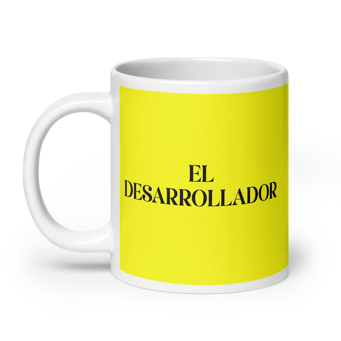 El Desarrollador The Developer Funny Home Office Work Coffee Mug Mexican Spanish Pride Gift White Glossy Cup Yellow Card Mug Mexicada