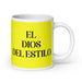 El Dios Del Estilo The Style Goddess / God Funny Home Office Work Coffee Mug Mexican Spanish Pride Gift White Glossy Cup Yellow Card Mug Mexicada 20 oz