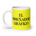 El Diseñador Gráfico The Graphic Designer Funny Home Office Work Coffee Mug Mexican Spanish Pride Gift White Glossy Cup Yellow Card Mug Mexicada