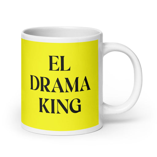 El Drama King The Drama Queen / The Drama King Funny Home Office Work Coffee Mug Mexican Spanish Pride Gift White Glossy Cup Yellow Card Mug Mexicada 20 oz