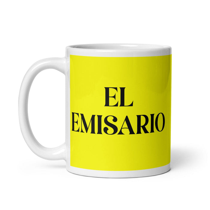 El Emisario The Emissary Funny Home Office Work Coffee Mug Mexican Spanish Pride Gift White Glossy Cup Yellow Card Mug Mexicada