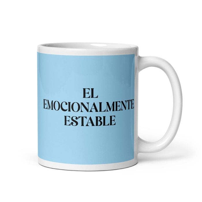 El Emocionalmente Estable The Emotionally Stable Funny Home Office Work Coffee Mug Mexican Spanish Pride Gift White Glossy Cup Sky Blue Card Mug Mexicada 11 oz