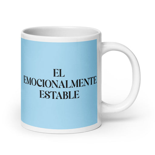 El Emocionalmente Estable The Emotionally Stable Funny Home Office Work Coffee Mug Mexican Spanish Pride Gift White Glossy Cup Sky Blue Card Mug Mexicada 20 oz