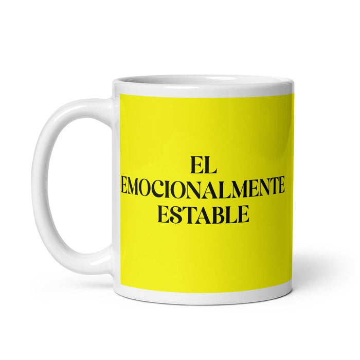 El Emocionalmente Estable The Emotionally Stable Funny Home Office Work Coffee Mug Mexican Spanish Pride Gift White Glossy Cup Yellow Card Mug Mexicada