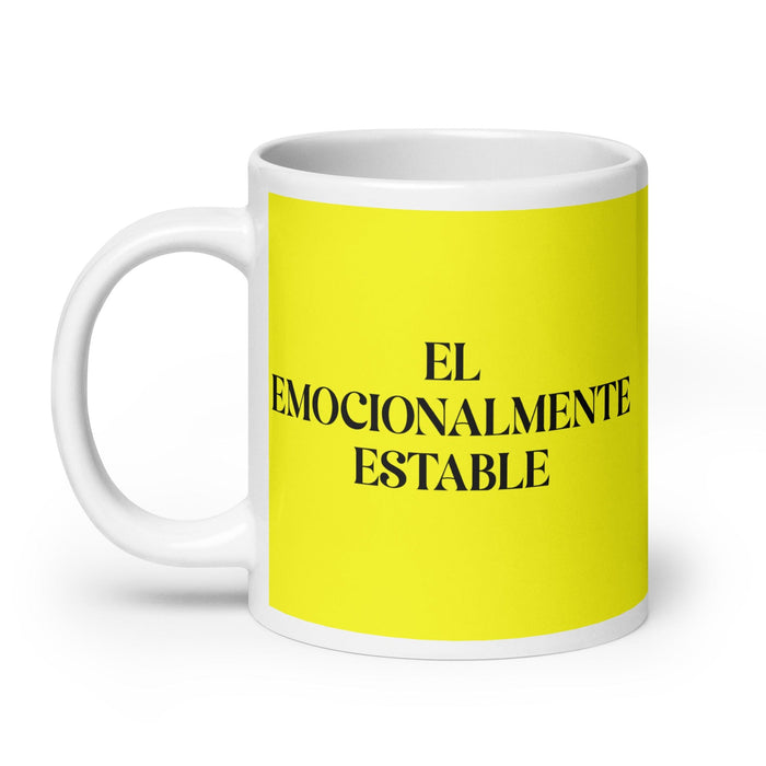 El Emocionalmente Estable The Emotionally Stable Funny Home Office Work Coffee Mug Mexican Spanish Pride Gift White Glossy Cup Yellow Card Mug Mexicada