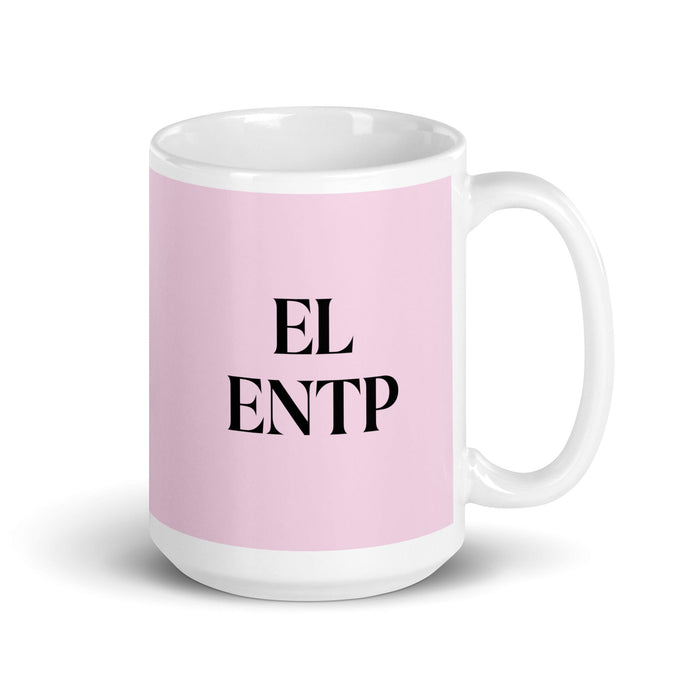 El ENTP The Debater MBTI Personality Funny Home Office Work Coffee Mug Mexican Spanish Pride Gift White Glossy Cup Light Pink Card Mug Mexicada 15 oz