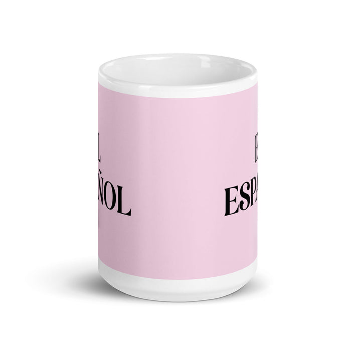 El Español The Spanish Funny Home Office Work Coffee Mug Mexican Spanish Pride Gift White Glossy Cup Light Pink Card Mug Mexicada