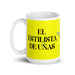 El Estilista De Uñas The Nail Technician Funny Home Office Work Coffee Mug Mexican Spanish Pride Gift White Glossy Cup Yellow Card Mug Mexicada