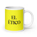 El Ético The Ethical Funny Home Office Work Coffee Mug Mexican Spanish Pride Gift White Glossy Cup Yellow Card Mug Mexicada 20 oz