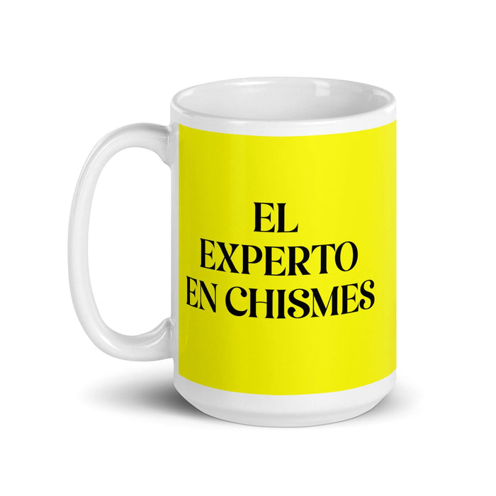 El Experto En Chismes The Gossip Expert Funny Home Office Work Coffee Mug Mexican Spanish Pride Gift White Glossy Cup Yellow Card Mug Mexicada