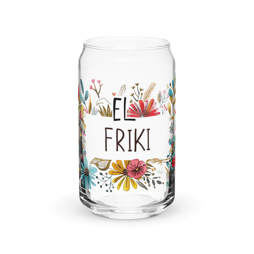 El Friki Exclusive Art Piece Can-Shaped Glass Home Office Work Mexican Spanish Pride Gift Cup One-Of-A-Kind Calligraphy Glass | E1 Mexicada 16 oz (No Lid No Straw)