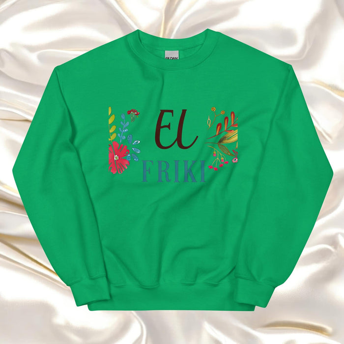 El Friki Exclusive Art Piece Home Office Work Mexican Spanish Pride Gift One-Of-A-Kind Unisex Sweatshirt | E7 Mexicada Irish Green / S