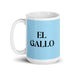 El Gallo The Rooster Funny Home Office Work Coffee Mug Mexican Spanish Pride Gift White Glossy Cup Sky Blue Card Mug Mexicada