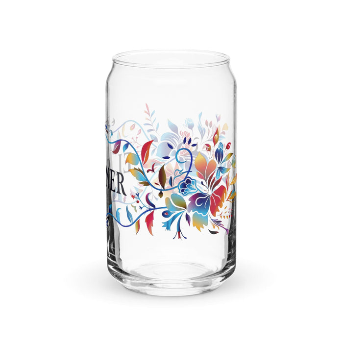 El Gamer Exclusive Art Piece Can-Shaped Glass Home Office Work Mexican Spanish Pride Gift Cup One-Of-A-Kind Calligraphy Glass | E12 Mexicada