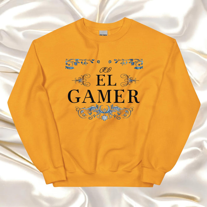 El Gamer Exclusive Art Piece Home Office Work Mexican Spanish Pride Gift One-Of-A-Kind Unisex Sweatshirt | E4 Mexicada Gold / S