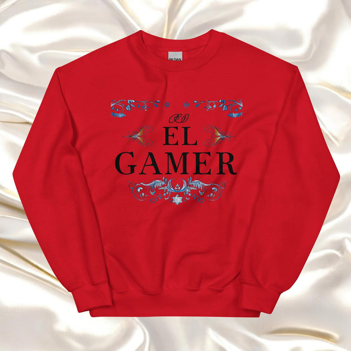 El Gamer Exclusive Art Piece Home Office Work Mexican Spanish Pride Gift One-Of-A-Kind Unisex Sweatshirt | E4 Mexicada Red / S