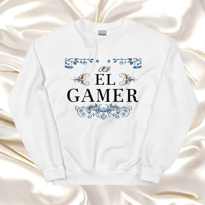 El Gamer Exclusive Art Piece Home Office Work Mexican Spanish Pride Gift One-Of-A-Kind Unisex Sweatshirt | E4 Mexicada White / S