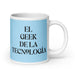 El Geek De La Tecnología The Tech Geek Funny Home Office Work Coffee Mug Mexican Spanish Pride Gift White Glossy Cup Sky Blue Card Mug Mexicada 20 oz