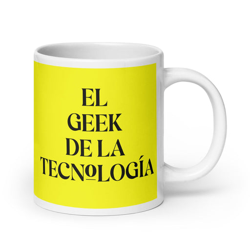 El Geek De La Tecnología The Tech Geek Funny Home Office Work Coffee Mug Mexican Spanish Pride Gift White Glossy Cup Yellow Card Mug Mexicada 20 oz