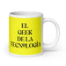 El Geek De La Tecnología The Tech Geek Funny Home Office Work Coffee Mug Mexican Spanish Pride Gift White Glossy Cup Yellow Card Mug Mexicada 20 oz