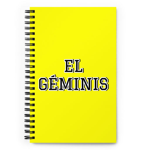 El Géminis The Gemini | Yellow Spiral Notebook, 140 Dotted Sheets | Funny Gift Idea Home Office Work | Mexican Spanish Pride Gift Mexicada