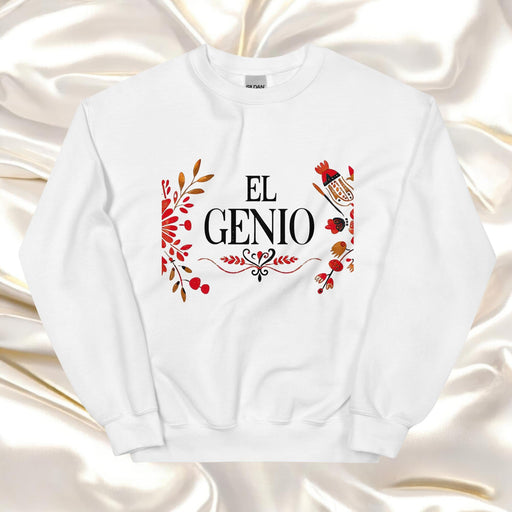 El Genio Exclusive Art Piece Home Office Work Mexican Spanish Pride Gift One-Of-A-Kind Unisex Sweatshirt | E8 Mexicada White / S