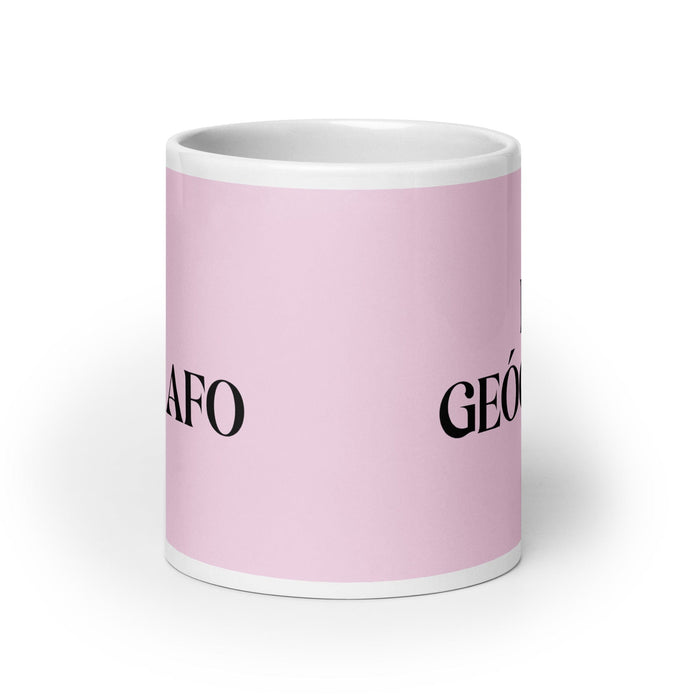 El Geógrafo The Geographer Funny Home Office Work Coffee Mug Mexican Spanish Pride Gift White Glossy Cup Light Pink Card Mug Mexicada