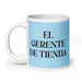 El Gerente De Tienda The Store Manager Funny Home Office Work Coffee Mug Mexican Spanish Pride Gift White Glossy Cup Sky Blue Card Mug Mexicada