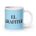 El Grafiter The Graffiti Artist Funny Home Office Work Coffee Mug Mexican Spanish Pride Gift White Glossy Cup Sky Blue Card Mug Mexicada 20 oz