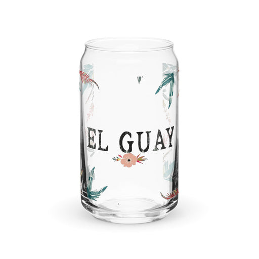 El Guay Exclusive Art Piece Can-Shaped Glass Home Office Work Mexican Spanish Pride Gift Cup One-Of-A-Kind Calligraphy Glass | E15 Mexicada 16 oz (No Lid No Straw)