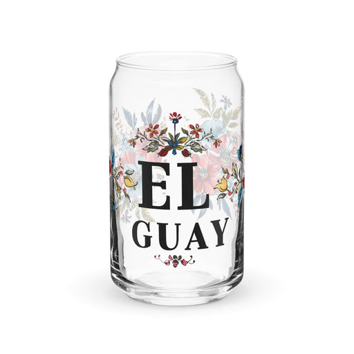 El Guay Exclusive Art Piece Can-Shaped Glass Home Office Work Mexican Spanish Pride Gift Cup One-Of-A-Kind Calligraphy Glass | E22 Mexicada 16 oz (No Lid No Straw)