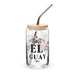 El Guay Exclusive Art Piece Can-Shaped Glass Home Office Work Mexican Spanish Pride Gift Cup One-Of-A-Kind Calligraphy Glass | E22 Mexicada 16 oz With Lid & Straw