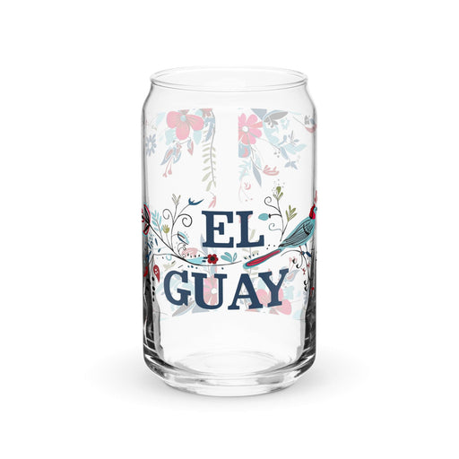 El Guay Exclusive Art Piece Can-Shaped Glass Home Office Work Mexican Spanish Pride Gift Cup One-Of-A-Kind Calligraphy Glass | E9 Mexicada 16 oz (No Lid No Straw)