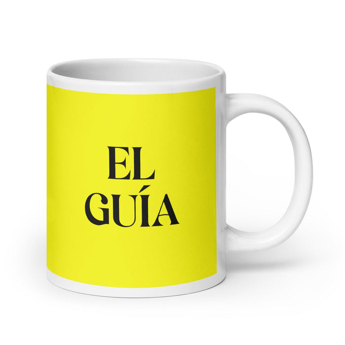 El Guía The Guide Funny Home Office Work Coffee Mug Mexican Spanish Pride Gift White Glossy Cup Yellow Card Mug Mexicada 20 oz