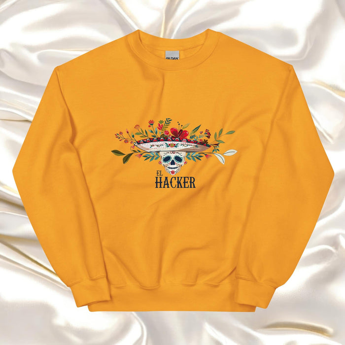 El Hacker Exclusive Art Piece Home Office Work Mexican Spanish Pride Gift One-Of-A-Kind Unisex Sweatshirt | E3 Mexicada Gold / S