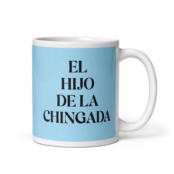 El Hijo De La Chingada The Troublesome One Funny Home Office Work Coffee Mug Mexican Spanish Pride Gift White Glossy Cup Sky Blue Card Mug Mexicada 11 oz